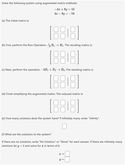 Solved Solve The Following System Using Augmented Matrix Chegg