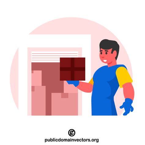 Man Holding A Box Public Domain Vectors