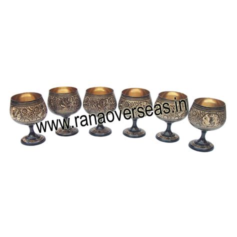 Metal Brass Wine Glass Set Rana Overseas Manufacturer Exporter Rana