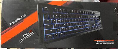 SteelSeries Apex 100 Keyboard Vibrant Blue Illuminated Backlighting LED ...