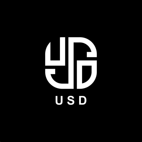 USD letter logo design on black background. Initial USD vector. USD ...