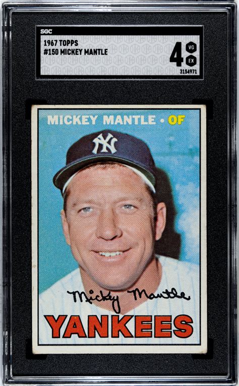 SGC 4 1967 Topps 150 MICKEY MANTLE Yankees HOF Great Color VG EX