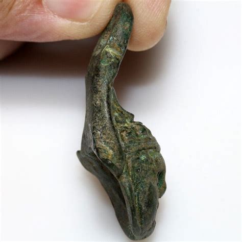 Ancient Greek Bronze Ornament Applique With A Baby Face Depiction Ca