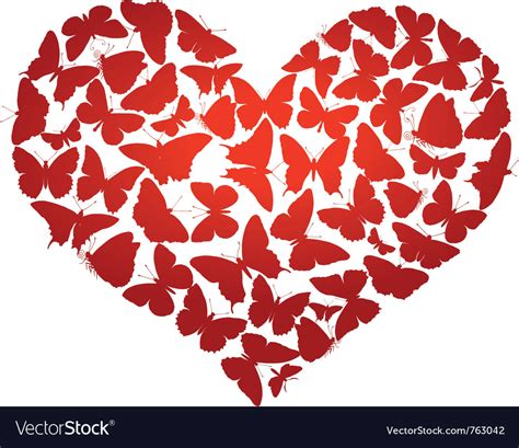 Heart Made Of Butterflies Isolated Eps8 Royalty Free Vector