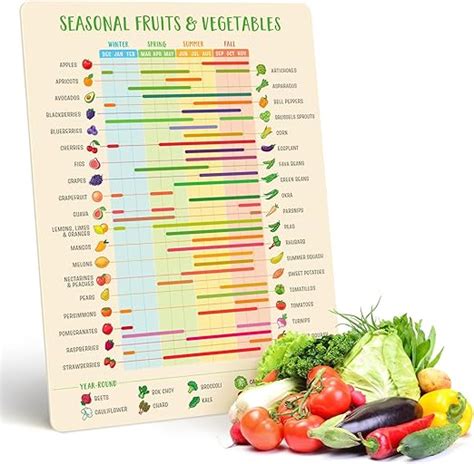 Levain Co Fruit Vegetable Seasonality Guide Fridge Magnet Easy To