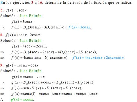 Cálculo21 Leithold 2 7 3 6 9 Derivadas de las funciones trigonométricas