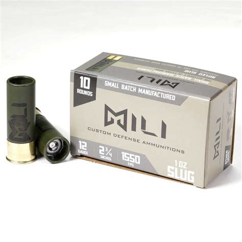 MILI 12GA 2 3 4 INCH 1 0 Oz Rifled Slug 1550 Fps 2 75 10 BOX 10RD