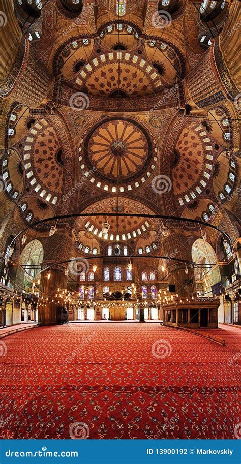 Interior of the Blue Mosque (Sultanahmet Mosque) Stock Photo - Image of ...