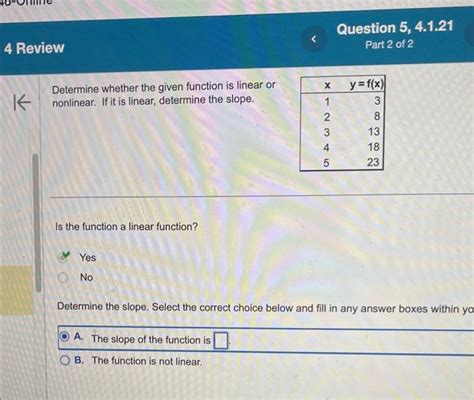 Solved Determine Whether The Given Function Is Linear Or Chegg