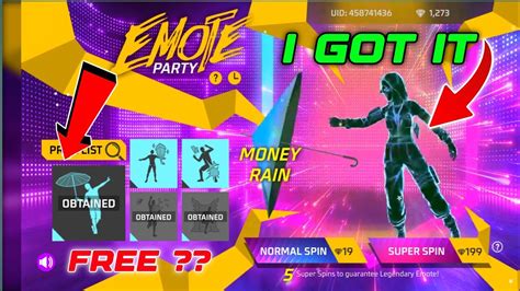 Emote Party Event Free Fire New Money Rain Emote Ff New Event Today Free Fire New Event