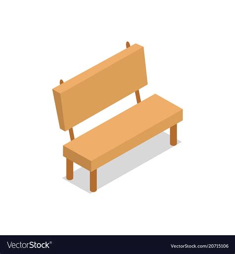 Wooden Bench Isometric Design Royalty Free Vector Image