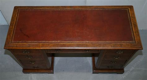 Circa Burr Walnut Twin Pedestal Partner Desk Antiques Atlas