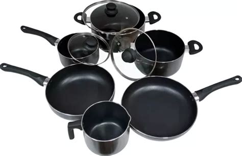 Set Bater A Cocina Olla Sarten Antiadherente Aluminio Teflon