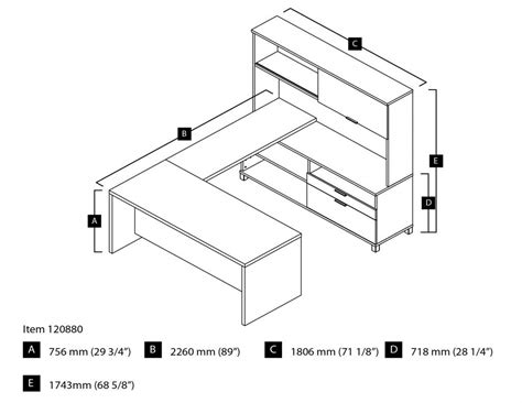 Bestar 120880 U-Shaped Desk with Hutch