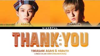 Treasure Asahi X Haruto Thank You Chords Lyrics Color Coded