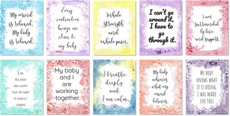 Free Printable Positive Birth Affirmations | 30 Affirmation Cards