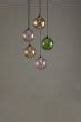 Federico 5 Light Cluster Pendant Matt Black Mixed Coloured Glass