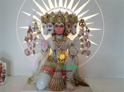 White Marble Panchmukhi Hanuman Statue At Rs Purani Basti