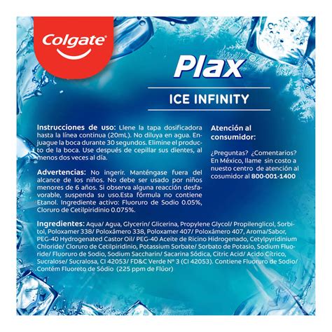 enjuague bucal colgate plax ice infinity  lt soriana