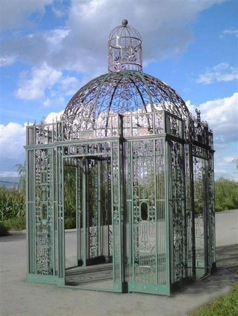 Cast And Wrought Iron Victorian Style Gazebo Square With Domed Roof