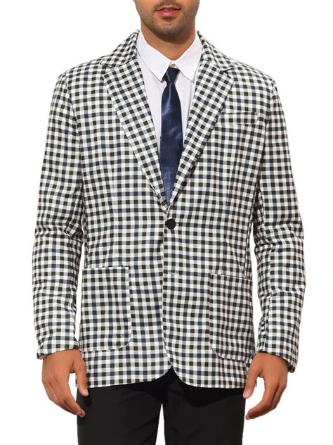 Lars Amadeus Men S Plaid Blazer Slim Fit Single Breasted Sports Coat