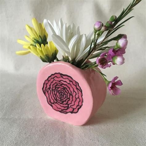 Ceramic Vase Ceramic Pink Vase Flower Vase Small Pink Vase Cute Vase Pink Bud Vase