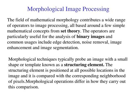 PPT Morphological Image Processing PowerPoint Presentation Free