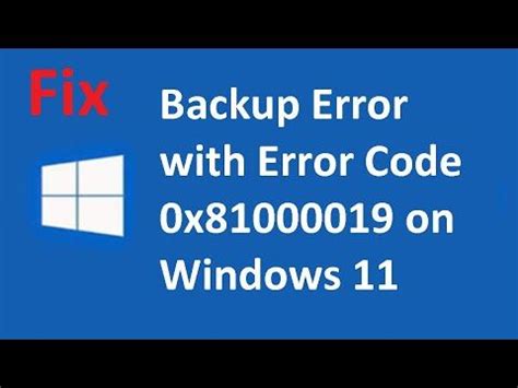 Fix Backup Error With Error Code X On Windows Error