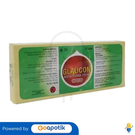 CENDO GLAUCON 250 MG BOX 20 TABLET Kegunaan Efek Samping Dosis Dan