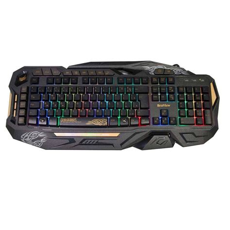 Teclado Gamer Usb Multimidia Braview Tco Usb Ouro Submarino