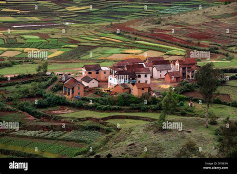 Rural Farming Community and Surrounding Countryside from Lake Stock ...