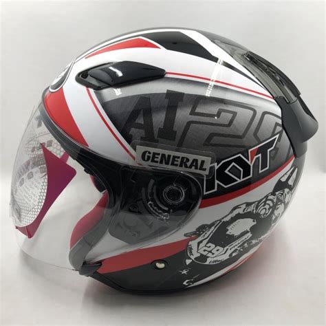 Jual Helm Kyt Dj Maru World Gp Ready Red Merah Half Face Di Lapak