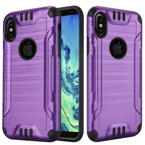 Gsa Armor Brushed Hybrid Case For Iphone X Andxs 58 Purpleblack