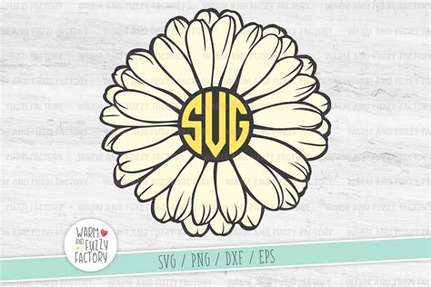 Daisy Svg Gerber Daisy Svg Daisy Monogram Svg Flower Svg