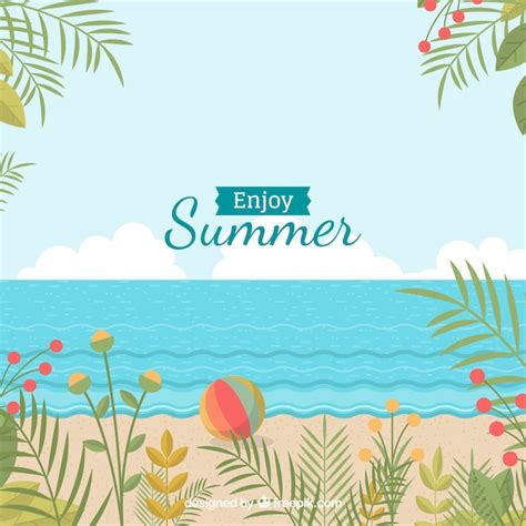 Fondo De Verano Con Playa Vector Gratis