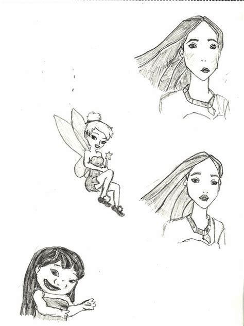 Disney girl sketches by xchandelier on DeviantArt