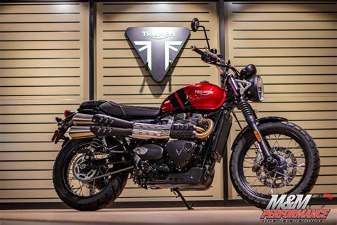 2023 Triumph Scrambler 900 Carnival Red Jet Black Mandm Performance