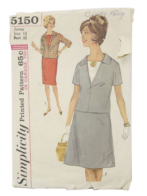 Retro Sixties Sewing Pattern 60s Simplicity Pattern No 5150 Womens