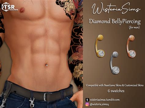 The Sims Resource Diamond BellyButton Piercing For Men