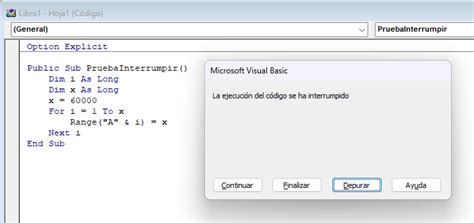 Excel Vba Pausar Break Stop Y Reanudar Una Macro Automate Excel