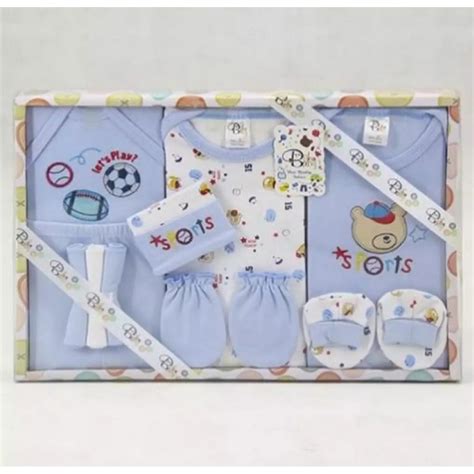 Newborn Baby Gift Set Box 10pcs / Baby Clothes Set - Blue | Daraz.pk