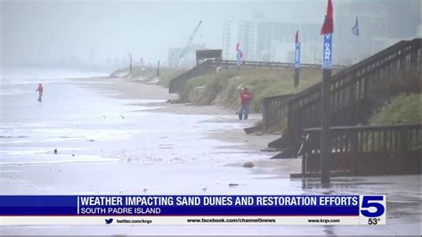 Weather impacting dunes at South Padre Island