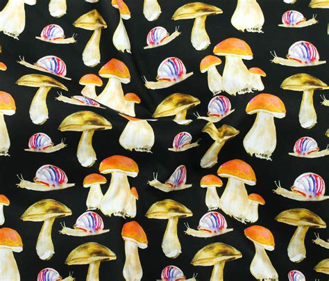 Digital Print Cotton Lawn Mushrooms Stonemountain And Daughter Fabrics