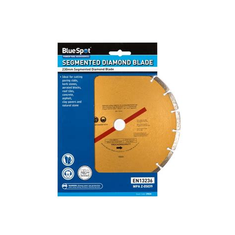 Blue Spot Tools 230mm Segmented Gold Diamond Dry Cutting Disc 19534