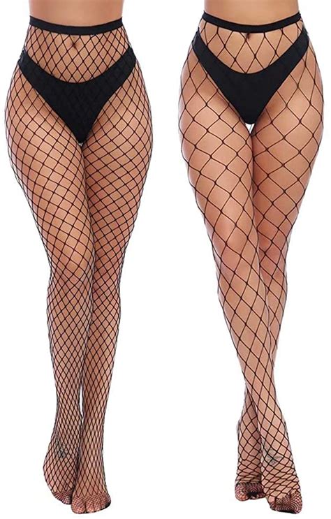 Charmnight Womens High Waist Tights Fishnet Stockings Thigh High