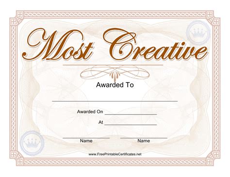 Most Creative Award Certificate Template Download Printable PDF ...