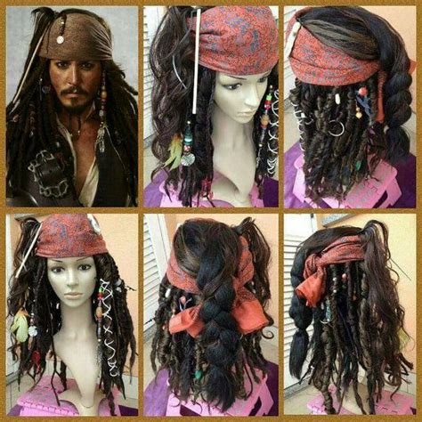 Jack Sparrow Wig With Accessories Cosplay Costume By Madcosplay Pirate Hair Pirate Costume