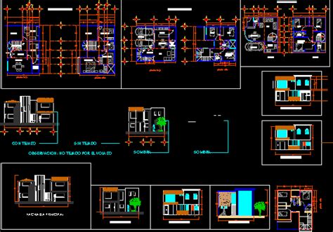 Home Rooms 2 Levels DWG Section For AutoCAD Designs CAD