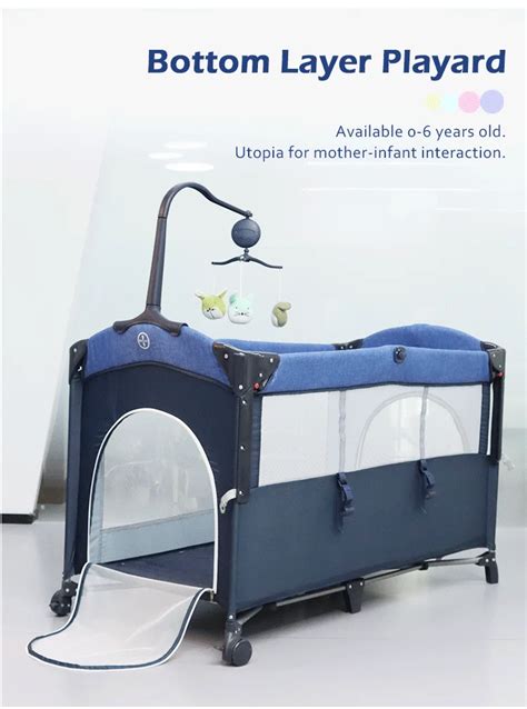 Hot Sale In Stock Oem Movable Baby Bedside Bed Baby Game Bed With Toys