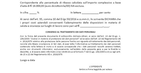 Modello Offerta Economica Sitar Docx Google Drive